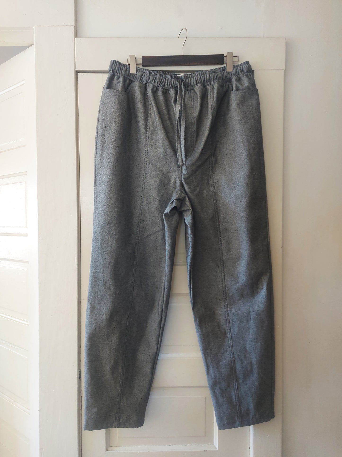 Sample Sale Ramona Utility Trousers - Pebble Grey Japanese Raw Denim by Connally Goods
