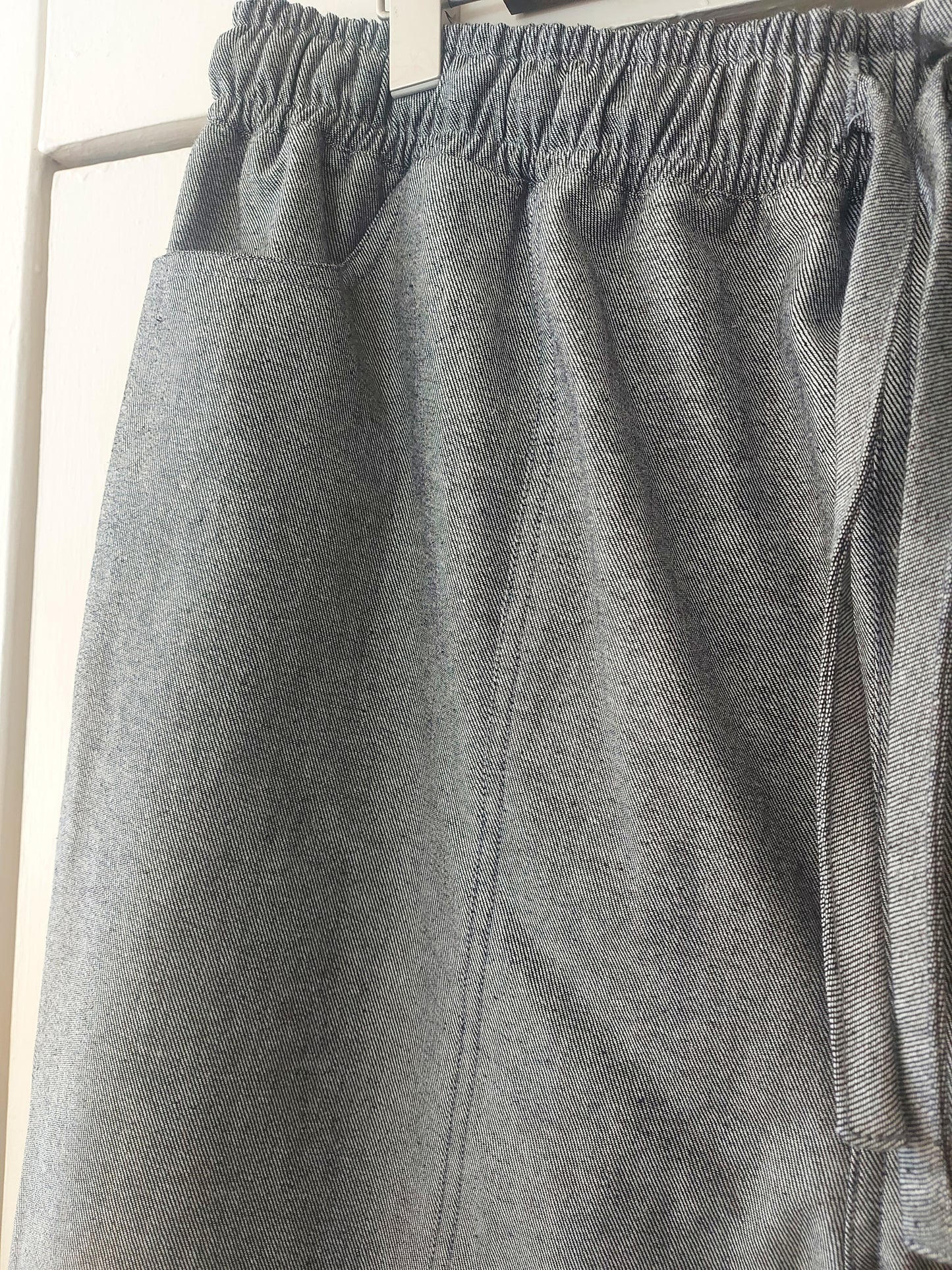 Sample Sale Ramona Utility Trousers - Pebble Grey Japanese Raw Denim by Connally Goods