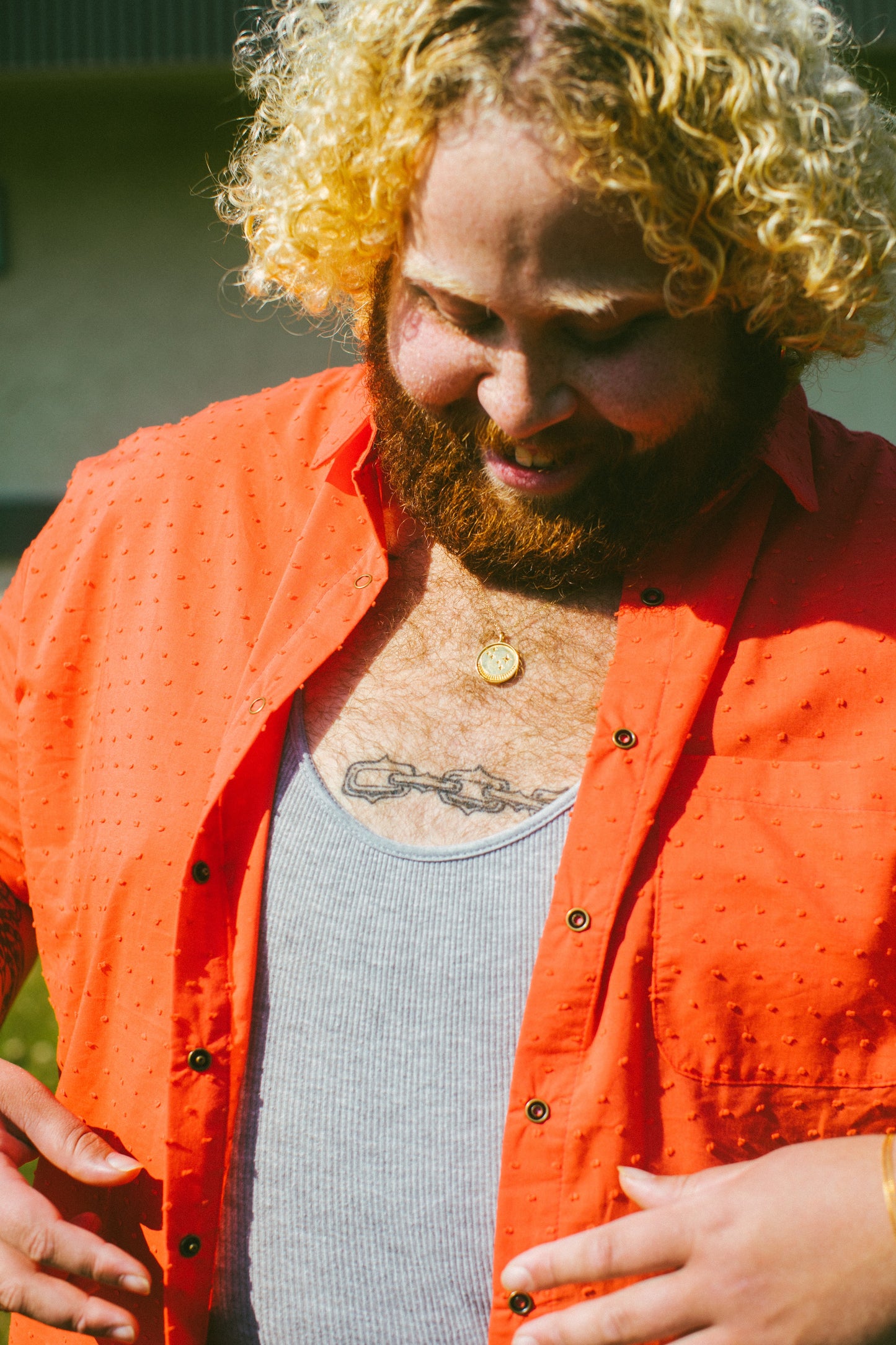 Thomas Shirt in Anemone Red (Swiss Dot Cotton) by Connally Goods