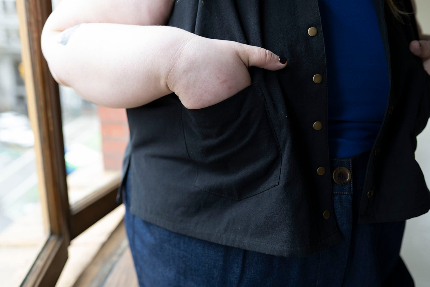 The Boxy Gilbert Vest in Organic Brushed Cotton