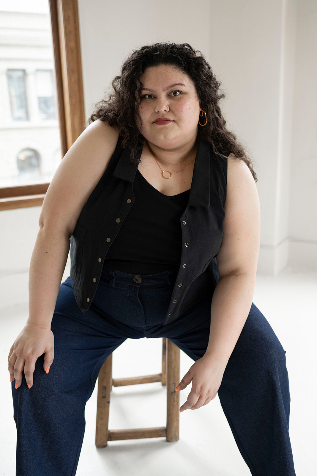 The Boxy Gilbert Vest in Organic Brushed Cotton