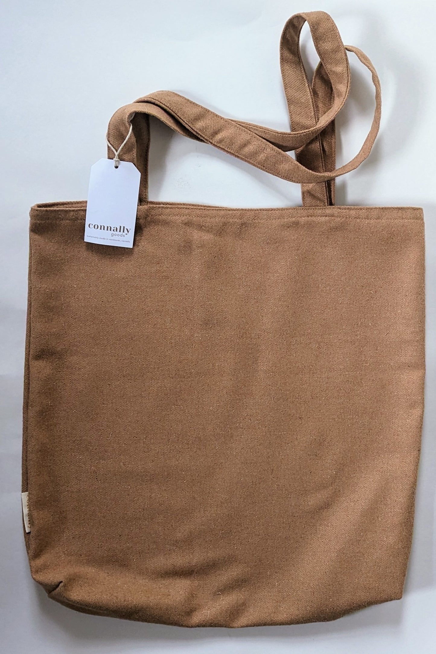 One-of-a-kind Wool Tote Bag in Latte Light Brown