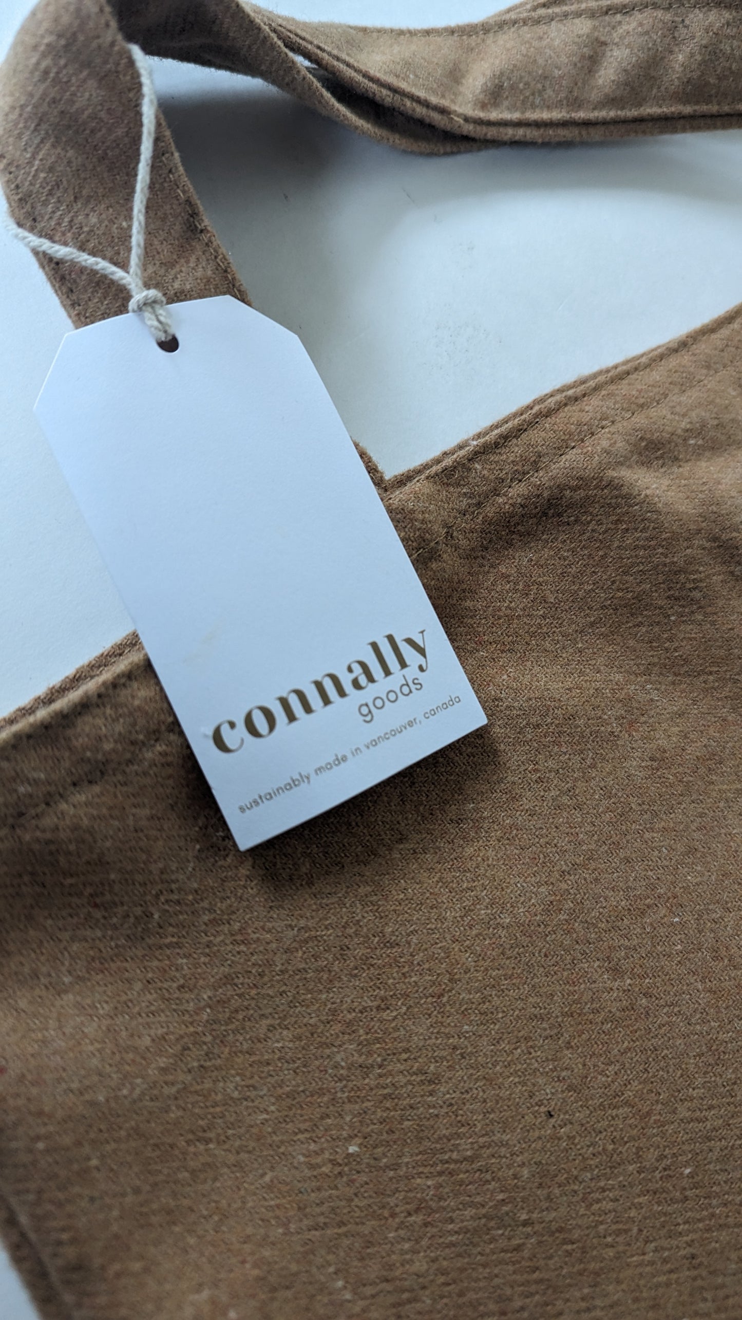 One-of-a-kind Wool Tote Bag in Latte Light Brown