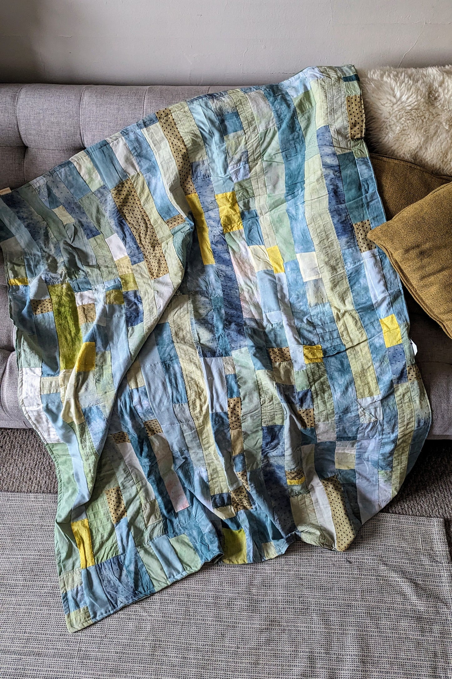 Patchwork Quilt in Seaglass
