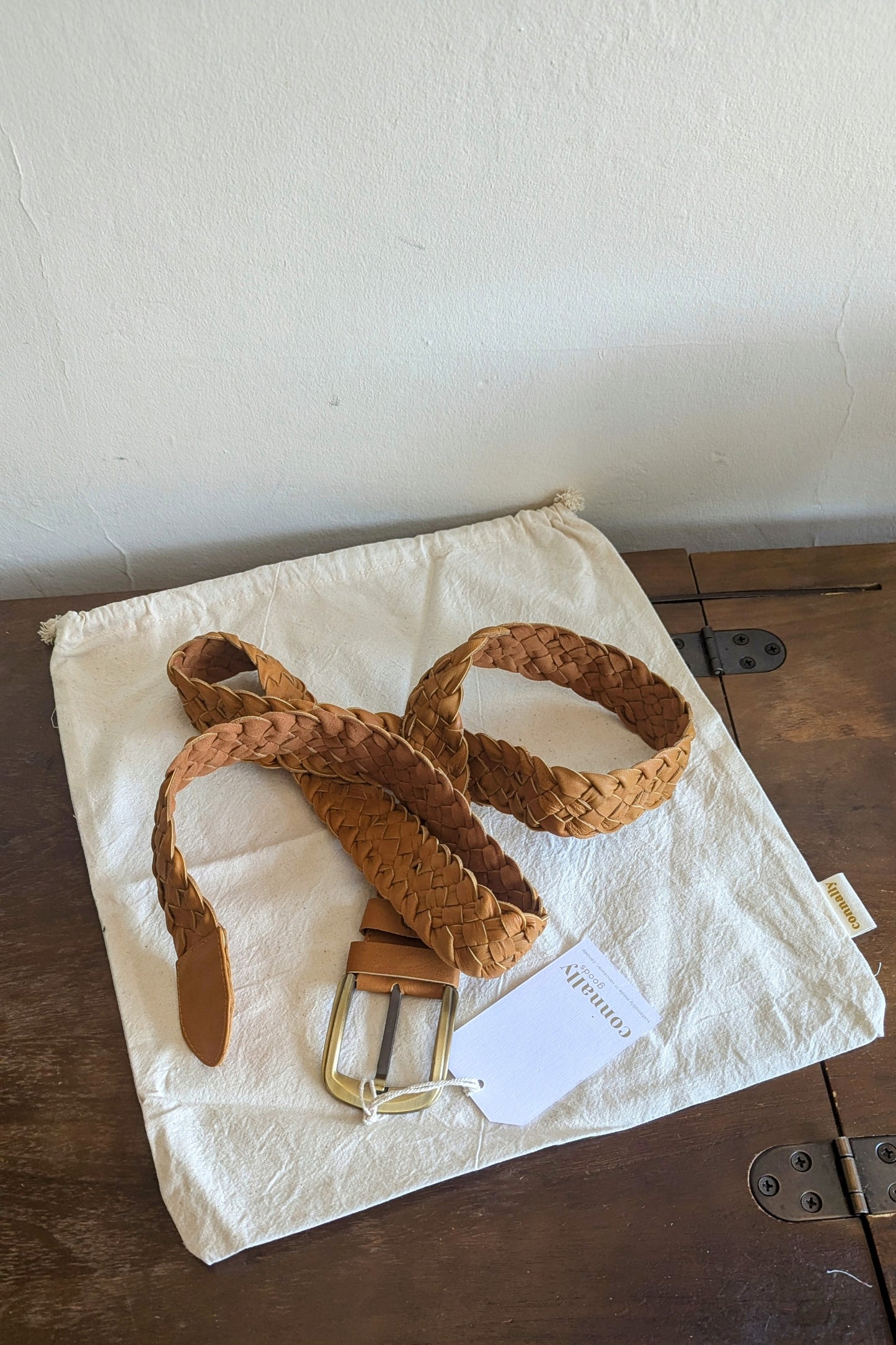 Handwoven Leather Belts - Light Brown Leather (Extended Lengths)