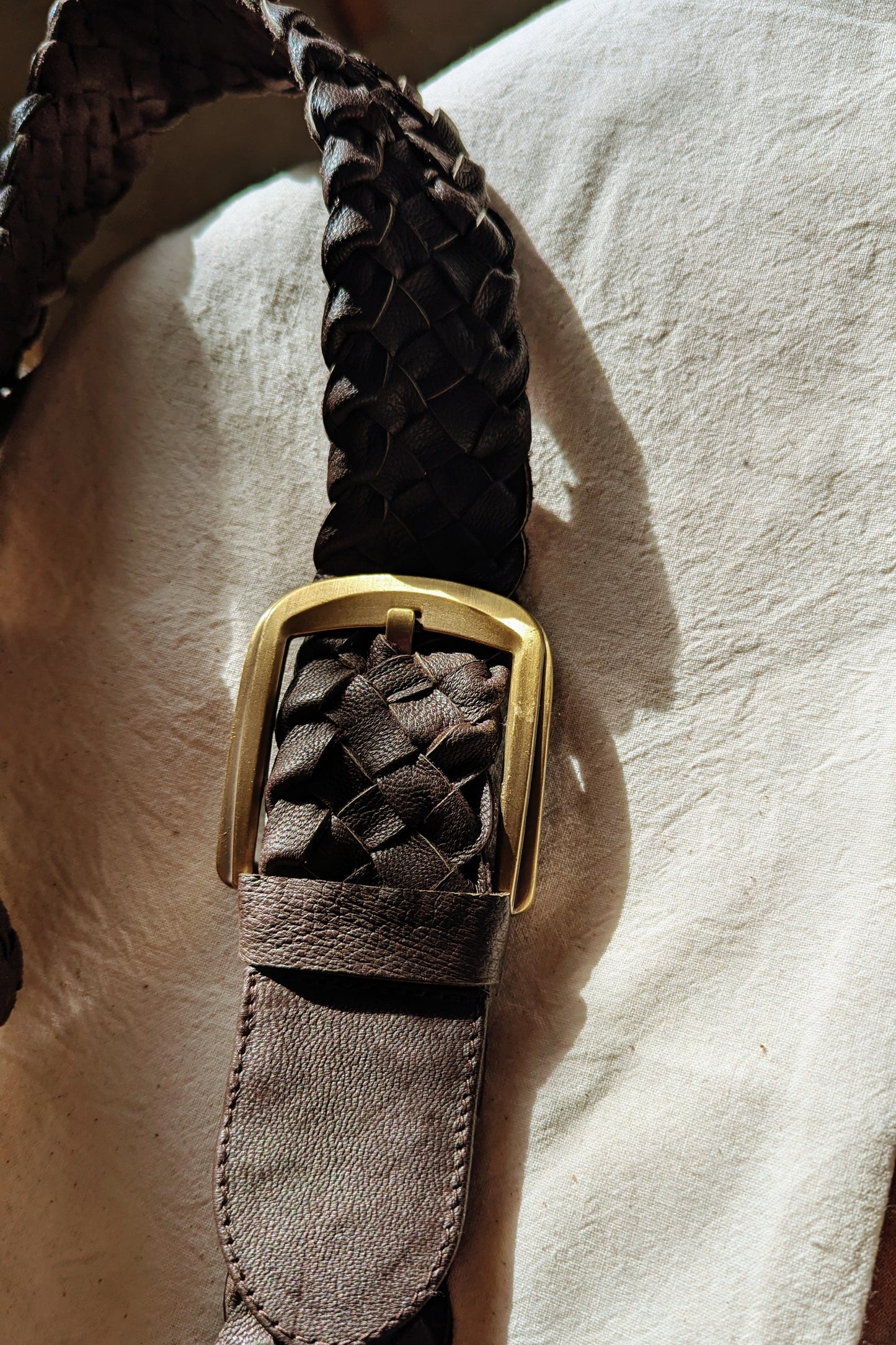 Handwoven Leather Belts - Dark Brown Leather (Extended Lengths)