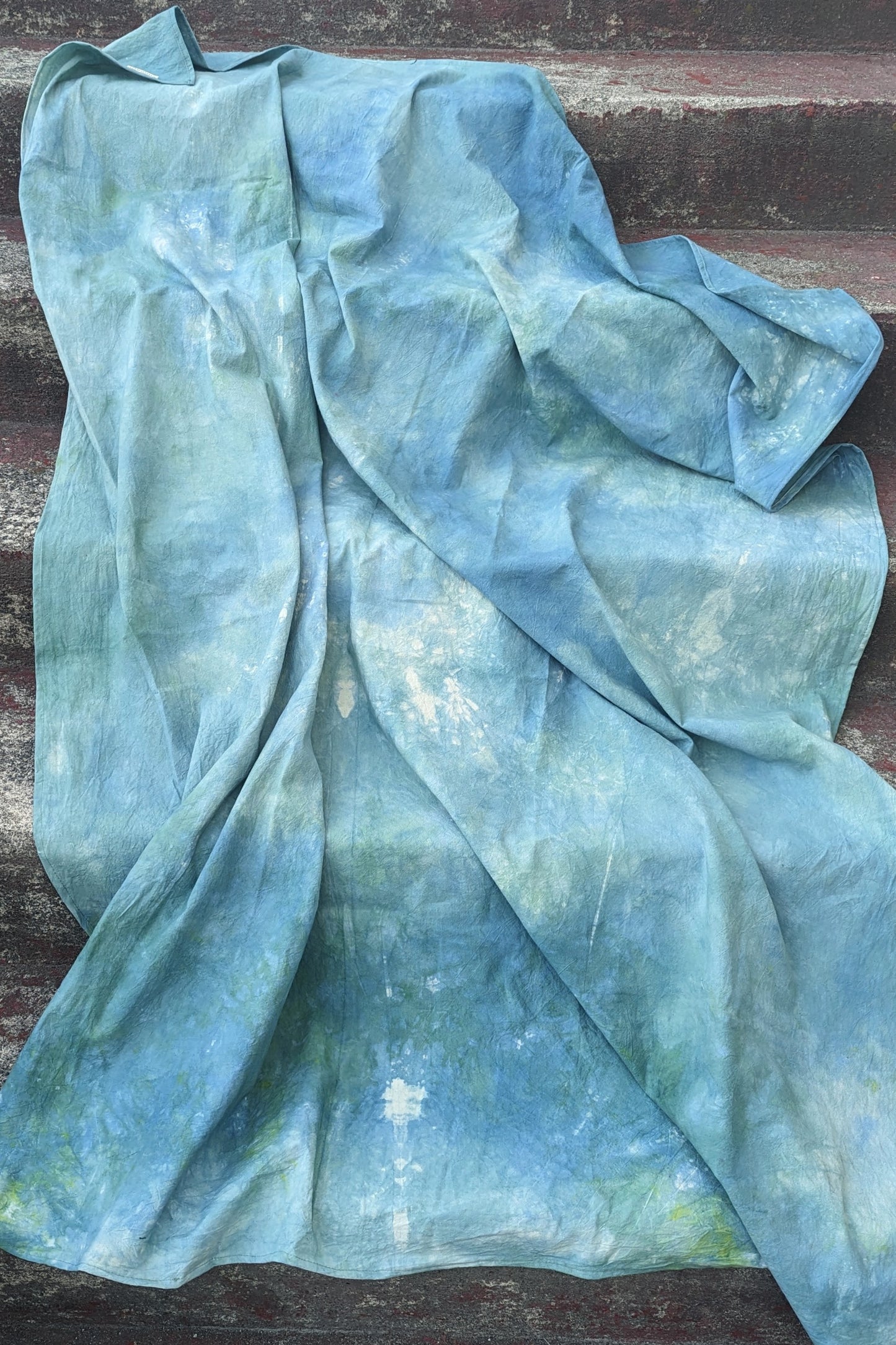 PREORDER: Hand Dyed Organic Cotton Bedspread Blanket (OOAK - Seaglass Turquoise, Indigo) by Connally Goods