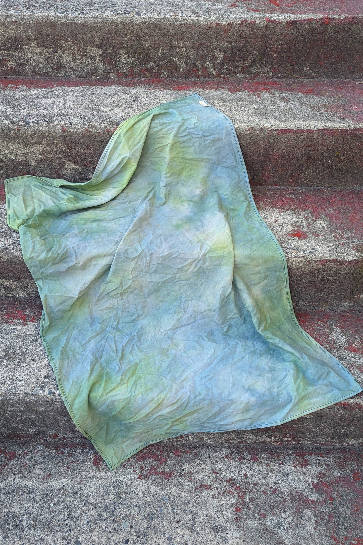 PREORDER: Hand Dyed Organic Cotton Bedspread Blanket (OOAK - Seaglass Turquoise, Indigo) by Connally Goods