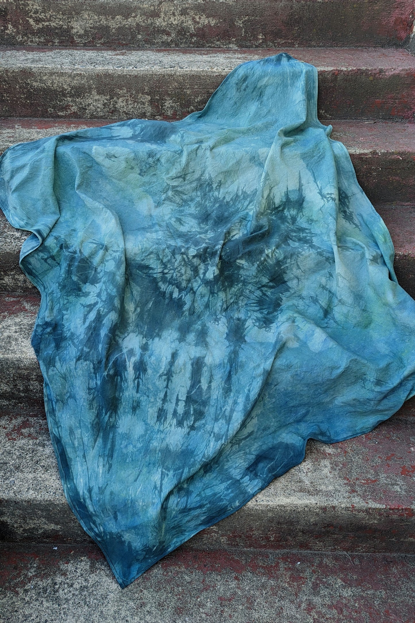 PREORDER: Hand Dyed Organic Cotton Bedspread Blanket (OOAK - Seaglass Turquoise, Indigo) by Connally Goods