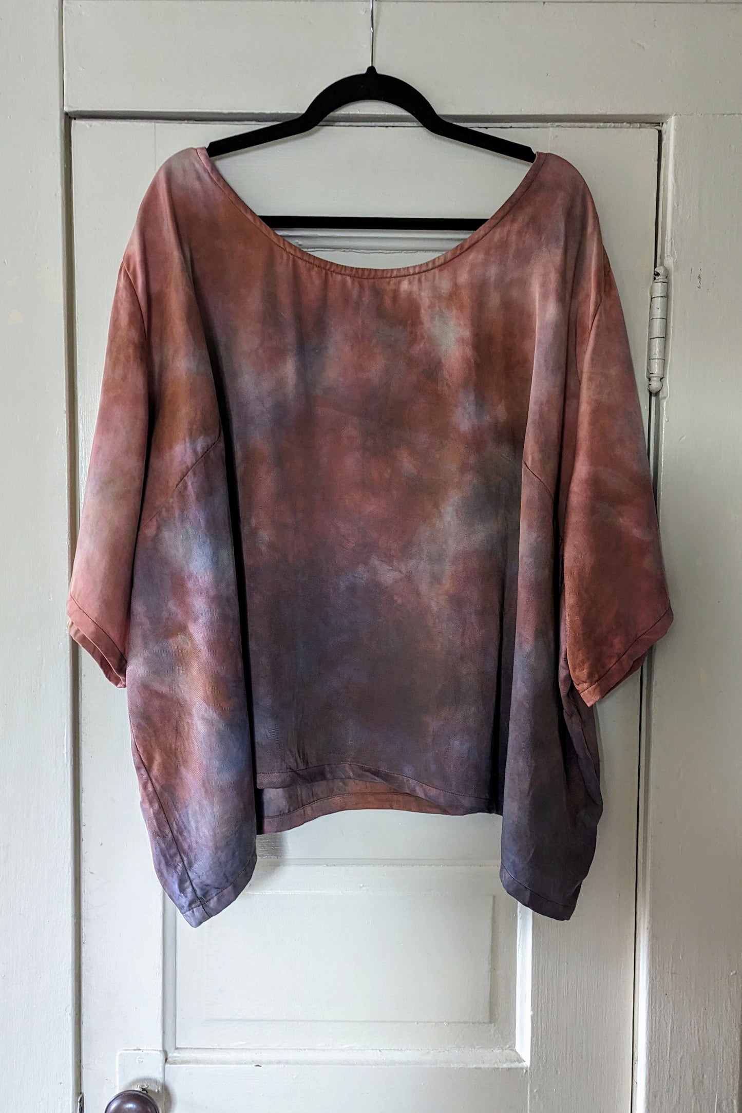 Hand Dyed Purple Sunrise Walker Gender Neutral T Shirt Tencel Twill by Connally Goods