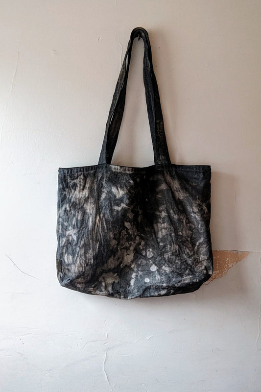 Acid Wash Japanese Raw Denim Double Strap Tote Bag by Connally Goods
