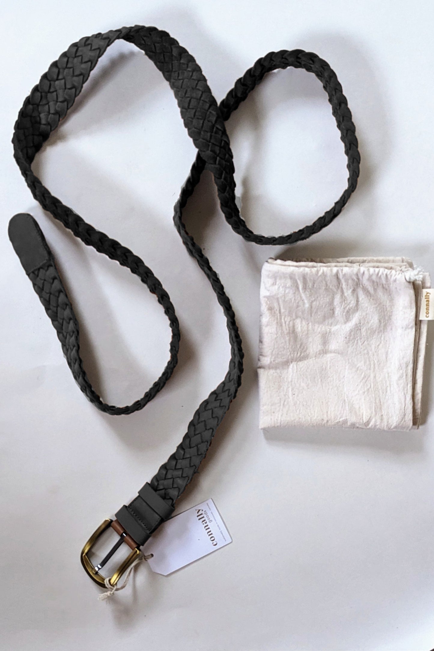 PRE-ORDER: Handwoven Leather Belts - Black Leather (Extended Lengths)