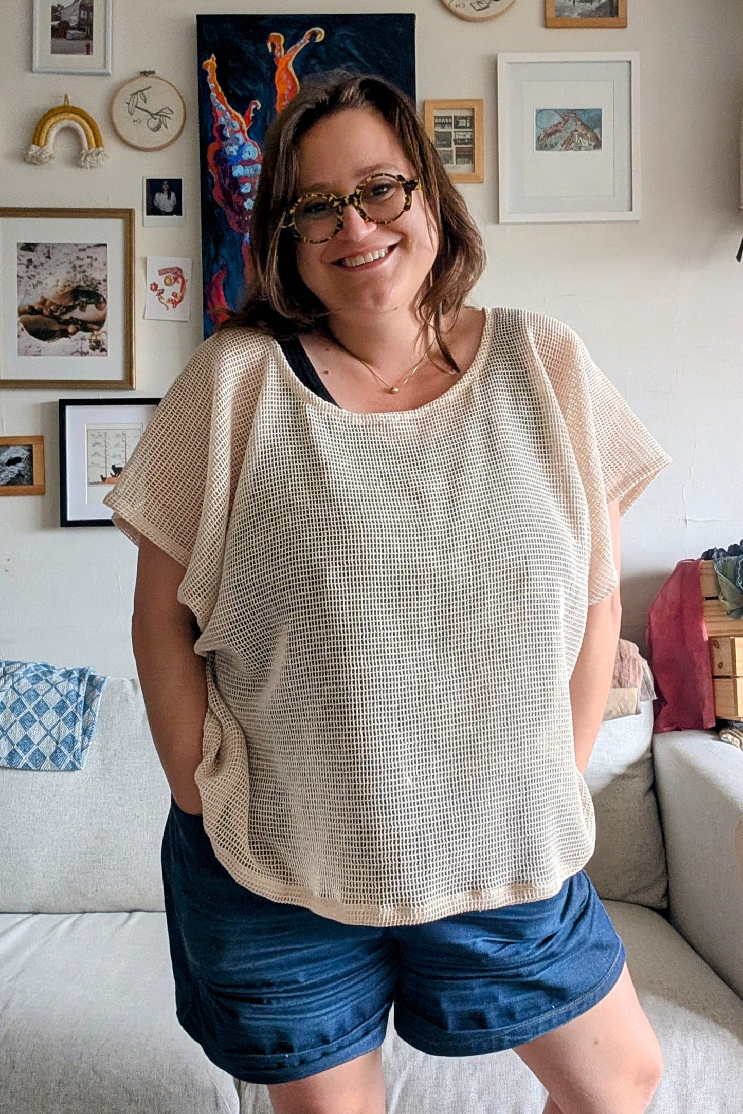 Organic Cotton Mesh Slouch Top (Sample Sale, Assorted Sizes)