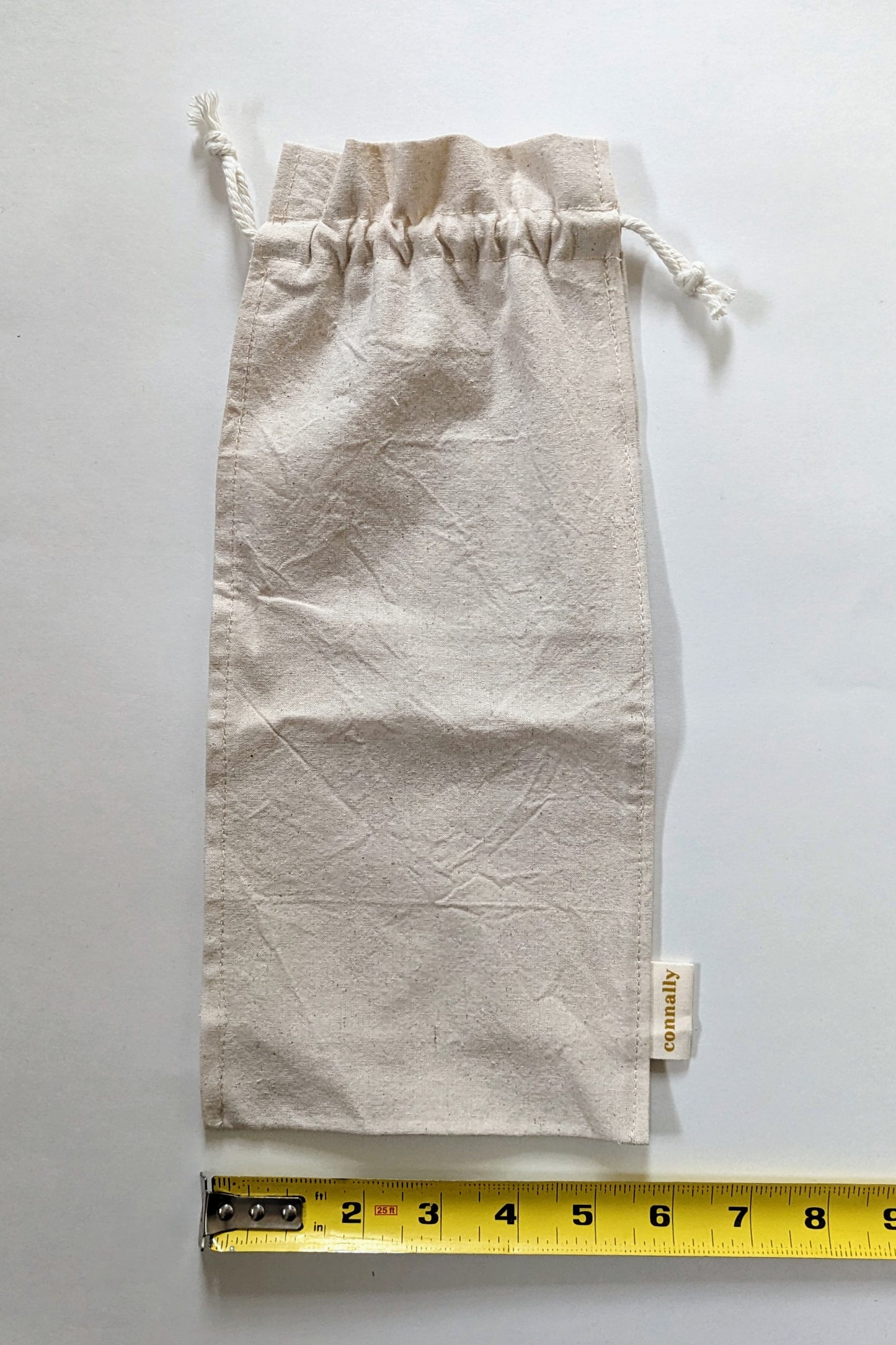 100% Organic Cotton Drawstring Bottle Bag