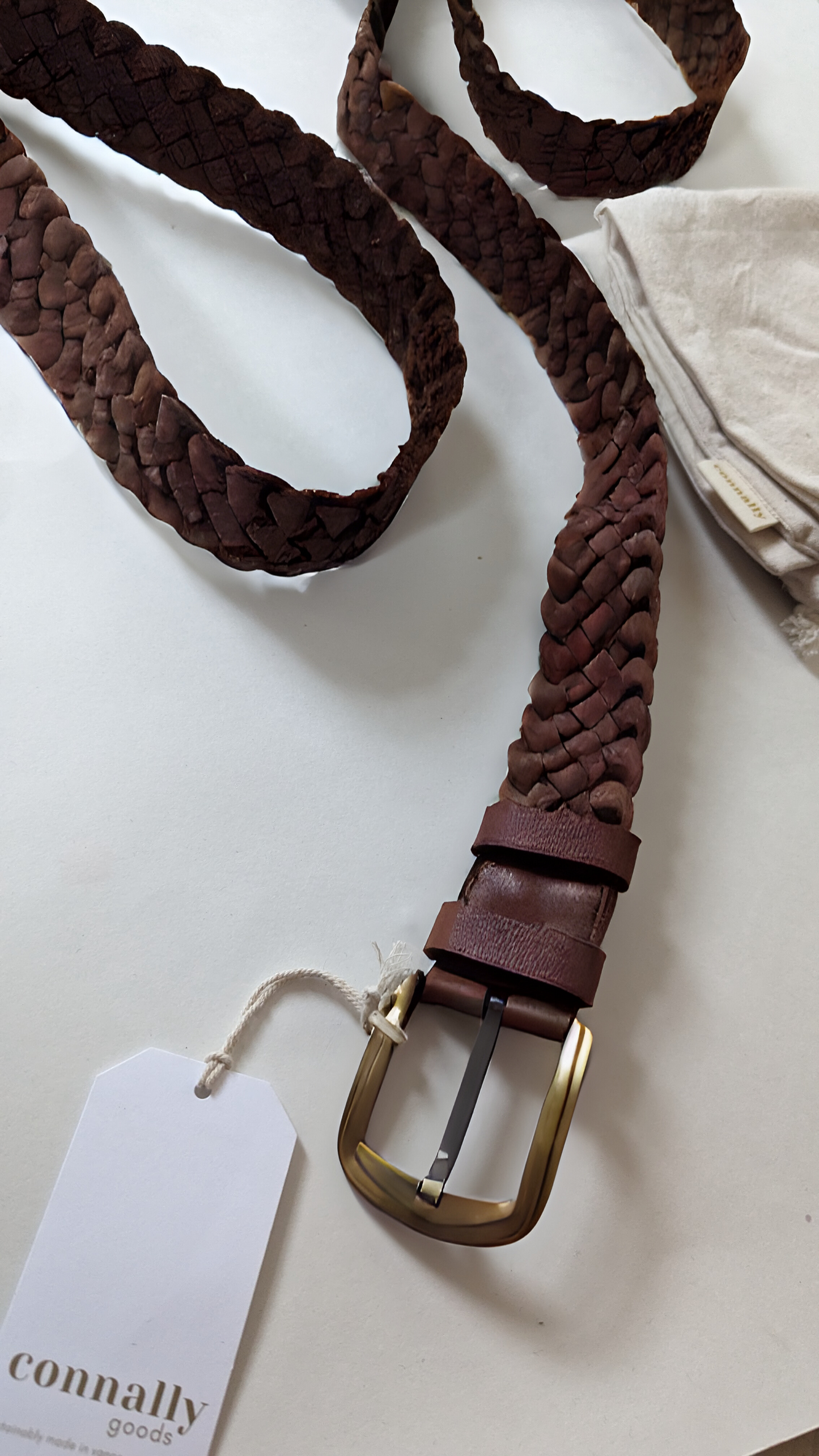 Handwoven Leather Belts - Dark Brown Leather (Extended Lengths)