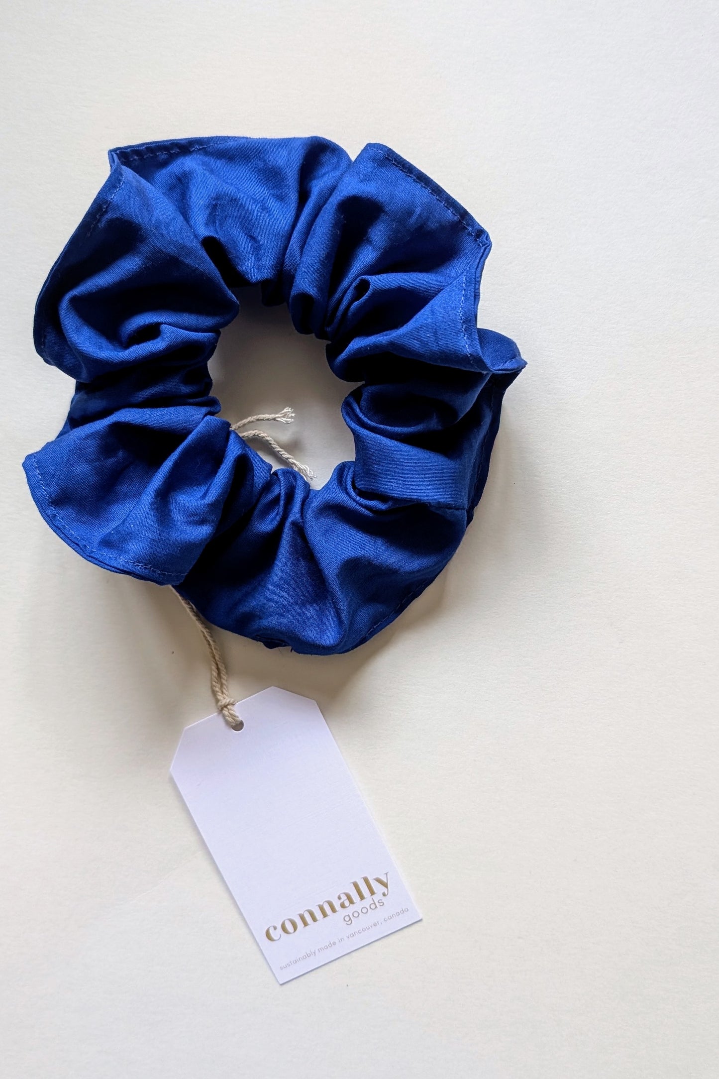 Jumbo Cobalt Blue Cotton Scrunchie