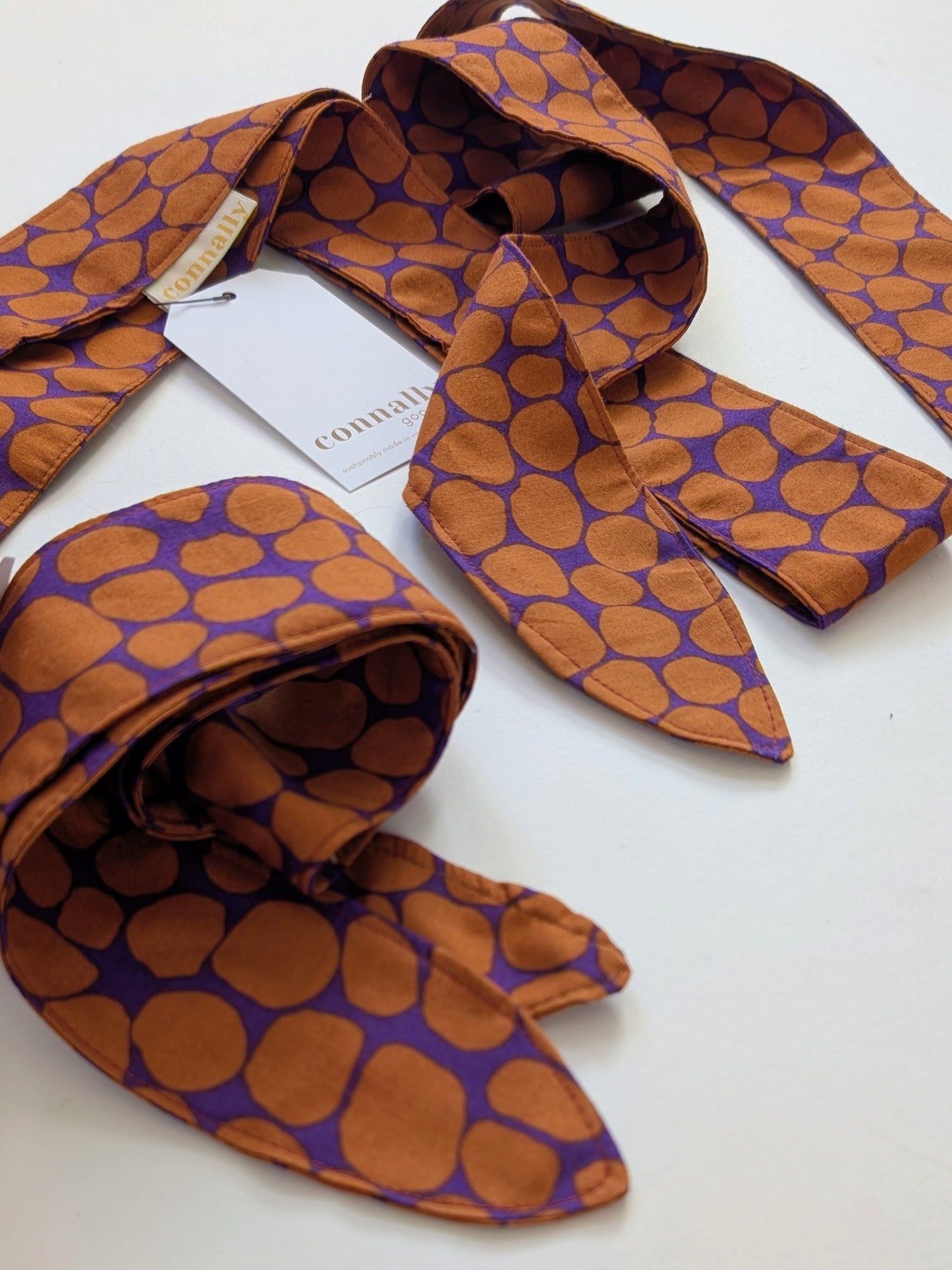 Hannah Ascot Scarf in "Boogie Nights" Polka Dot Cotton