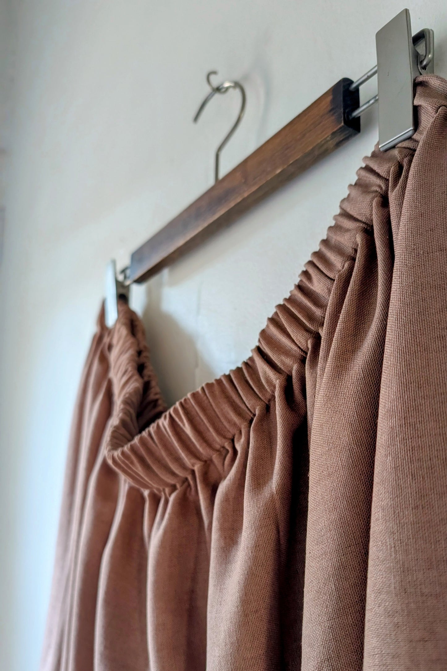 A-Line Twirly Skirt in Tawny Nutmeg Linen (Sample Sale, size XL-2X)