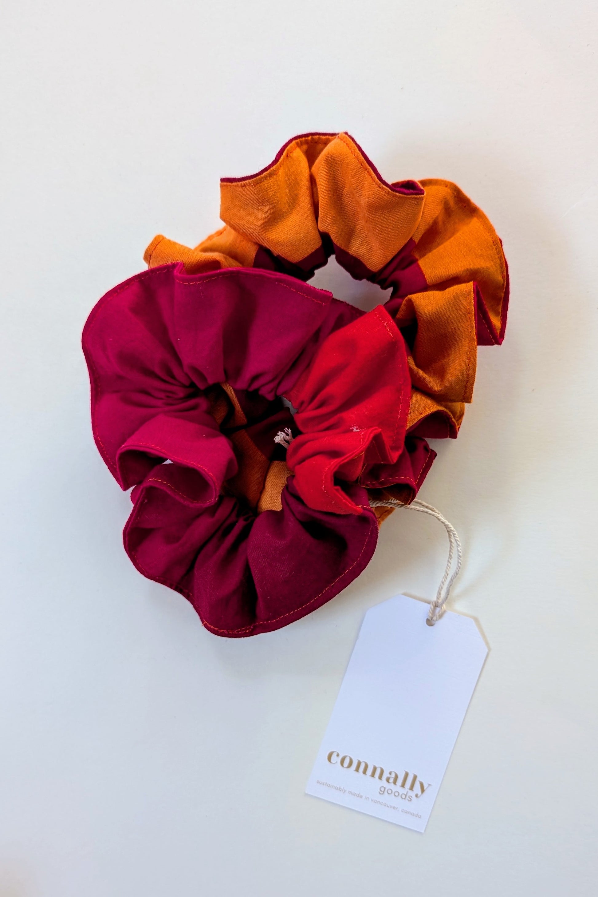 Sunset Colourblock Cotton Scrunchie Set by Connally Goods