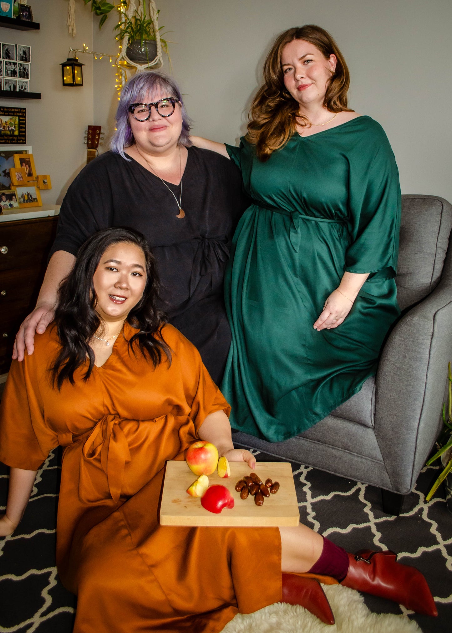 Lee Caftan Dress with Sash (Cedar Tencel Twill)