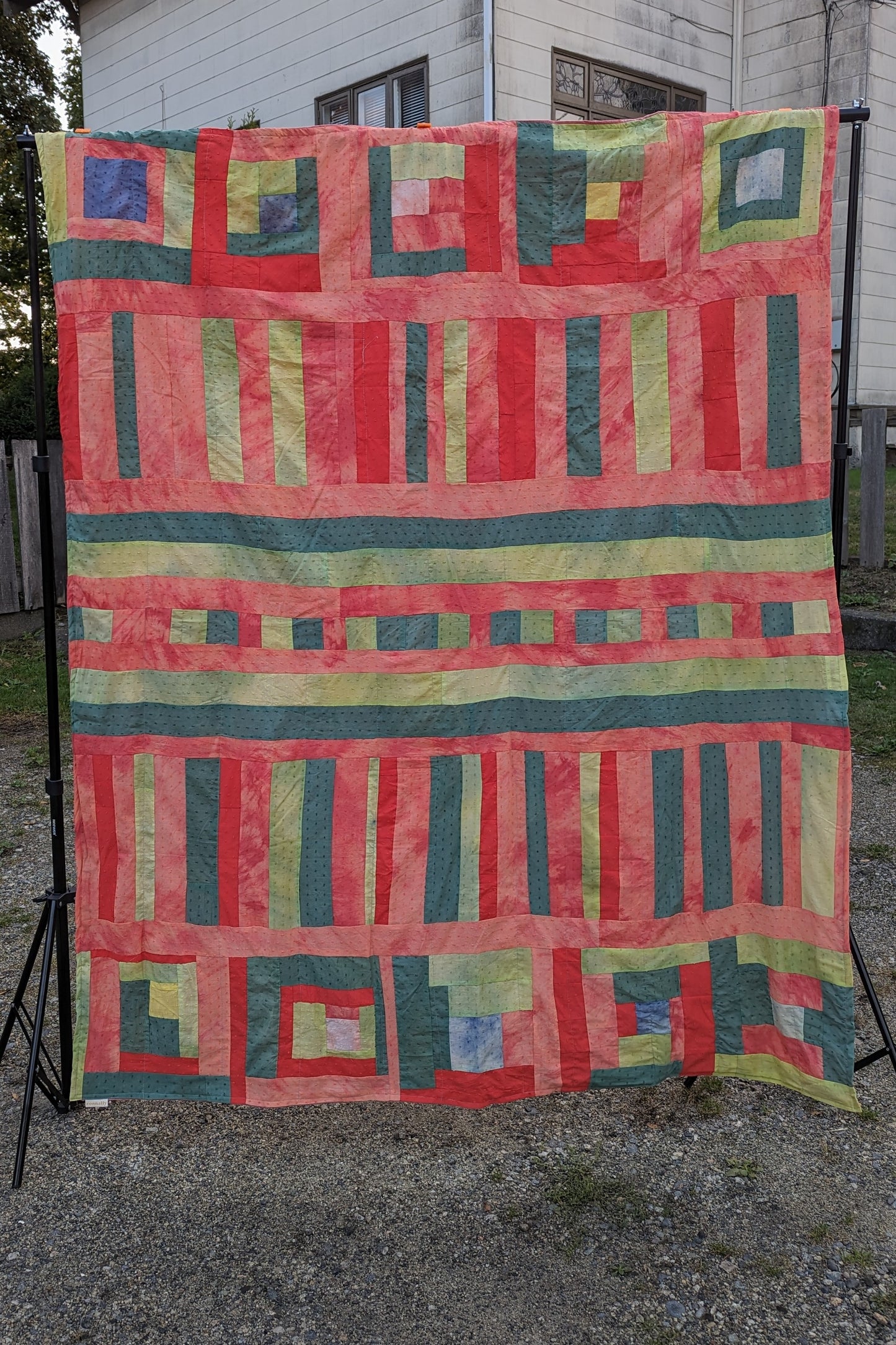 Watermelon Swiss Dot Patchwork Quilt