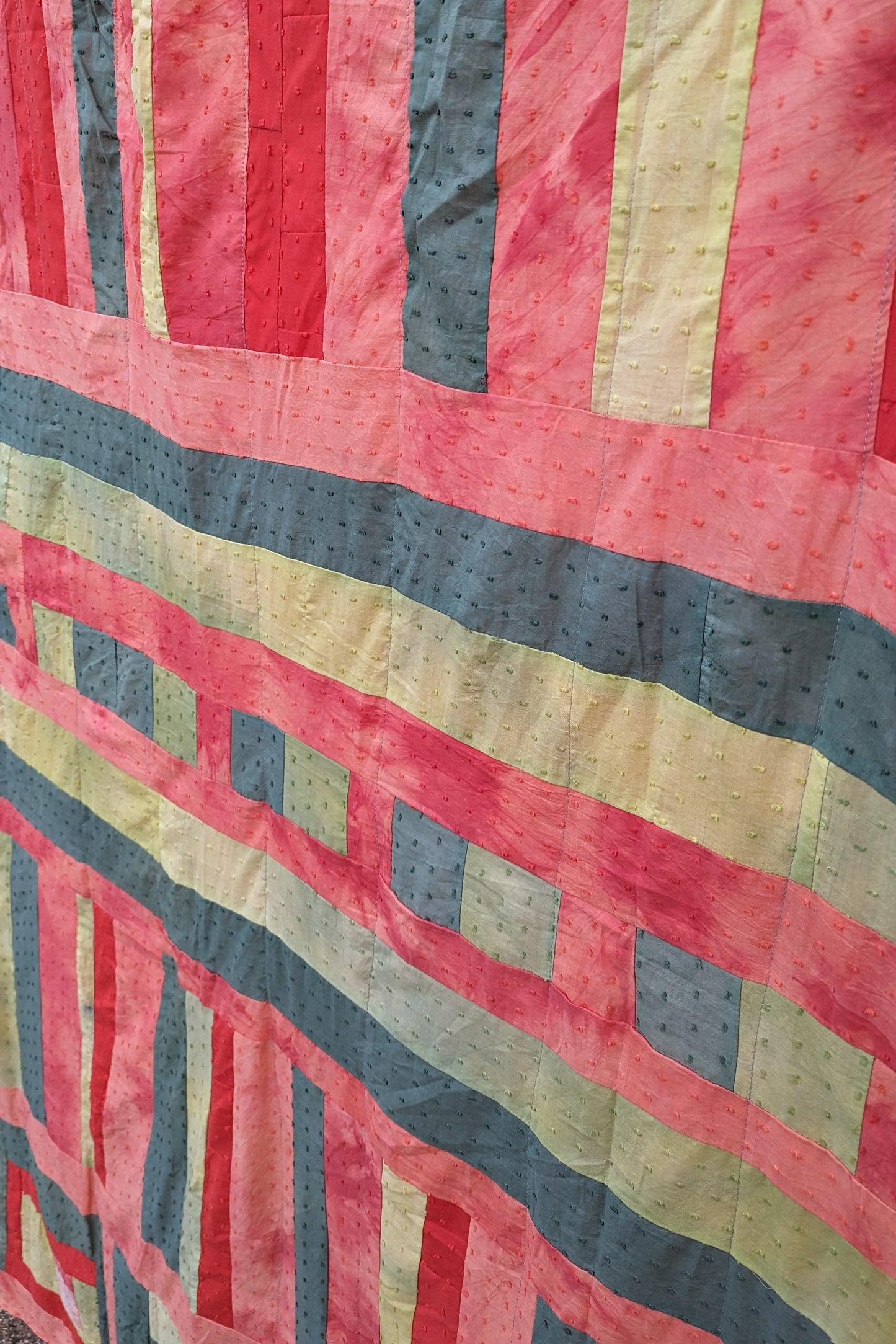 Watermelon Swiss Dot Patchwork Quilt
