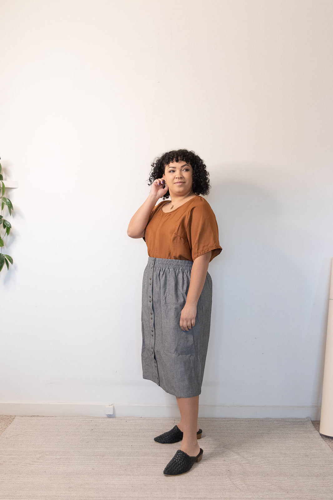 Sadie Skirt - Pebble Japanese Raw Denim by Connally Goods