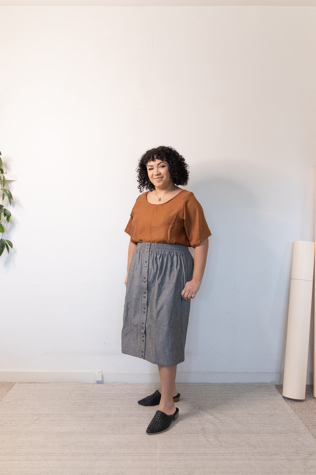 Sadie Skirt - Pebble Japanese Raw Denim by Connally Goods