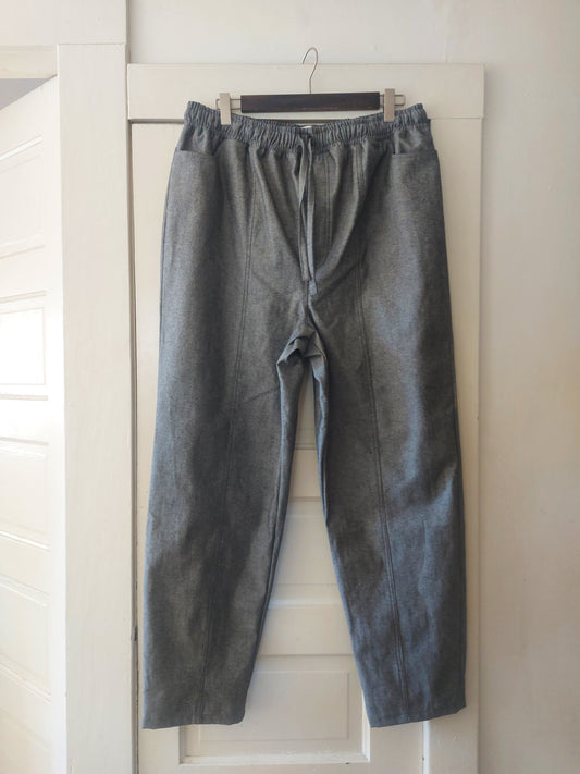 Sample Sale Ramona Utility Trousers -  Pebble Grey Japanese Raw Denim by Connally Goods