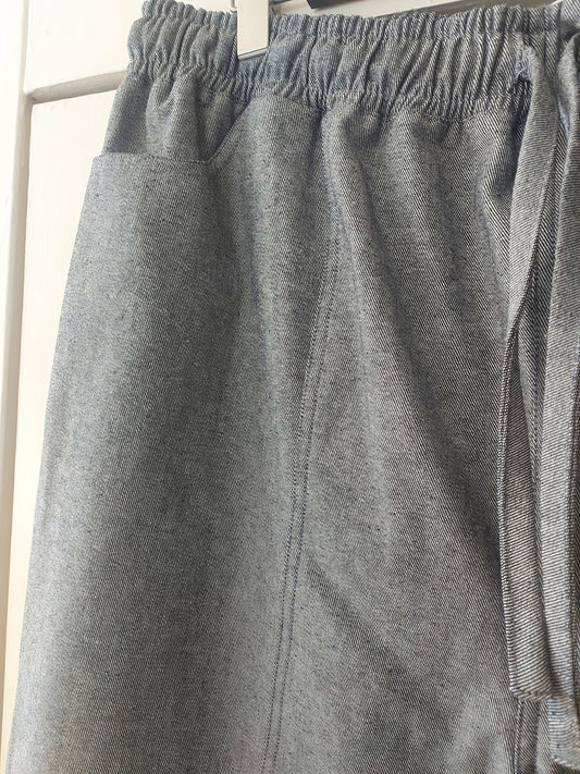 Sample Sale Ramona Utility Trousers -  Pebble Grey Japanese Raw Denim by Connally Goods