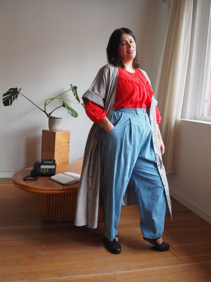 Amy Trousers in Chambray Cotton