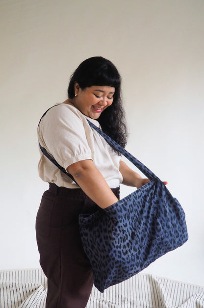 Loud Leopard × Connally Goods Blue Leopard Print Tote Bag (Limited Edition)