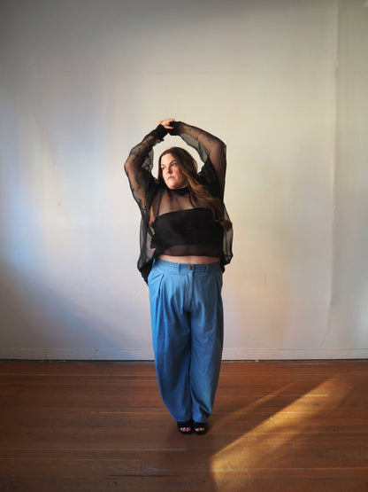 Amy Trousers in Chambray Cotton