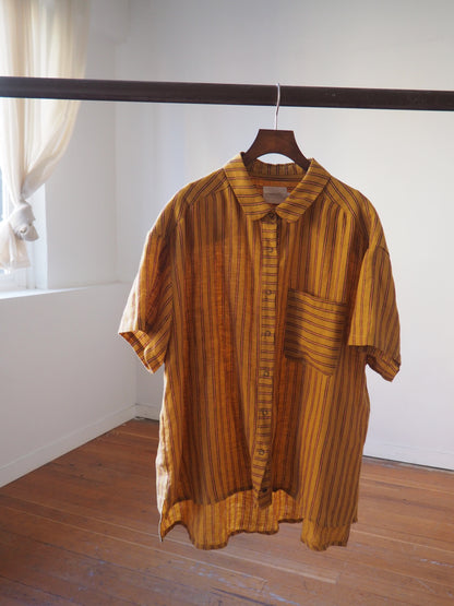 Ali Shirt in Amber Stripe by Connally Goods