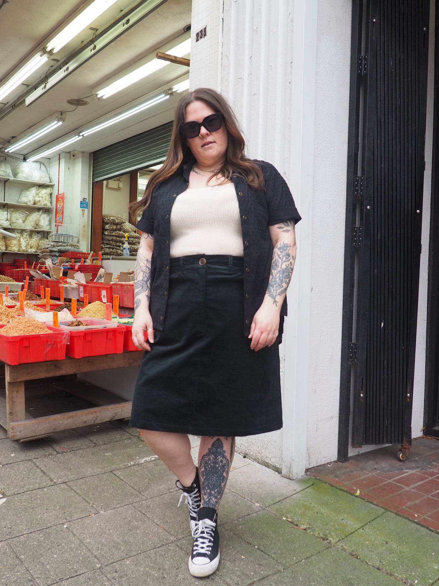 Kipling Corduroy Skirt in Dark Spruce