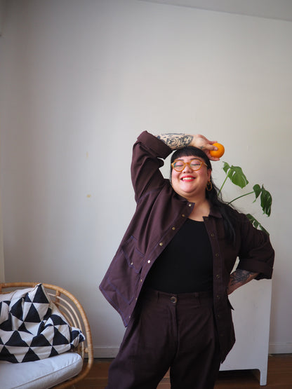 Espresso Cotton Canvas Fay Chore Coat