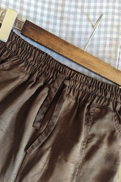 Ramona Trousers overdyed in dark chocolate brown 