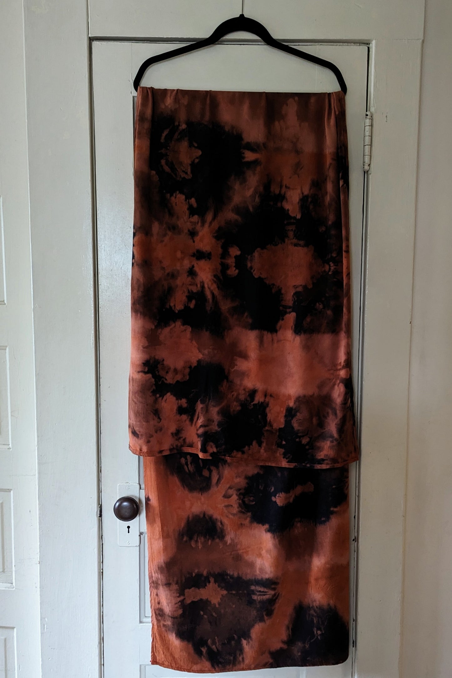 One-of-a-kind Black and Ochre Sandwashed Tencel Shawl (Jumbo) by Connally Goods