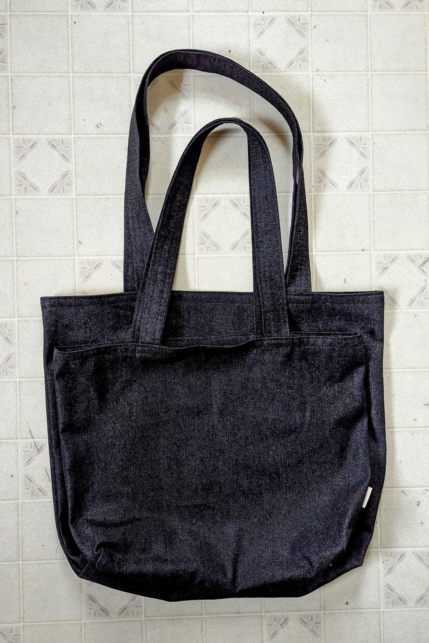 Charcoal Japanese Raw Denim Double Strap Tote Bag by Connally Goods