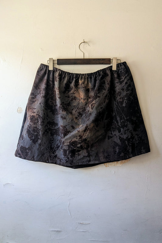 A-Line Skirt in "West Coast Grunge" Hand-Dyed, Organic Brushed Cotton (Sample Sale, size XL-2X)