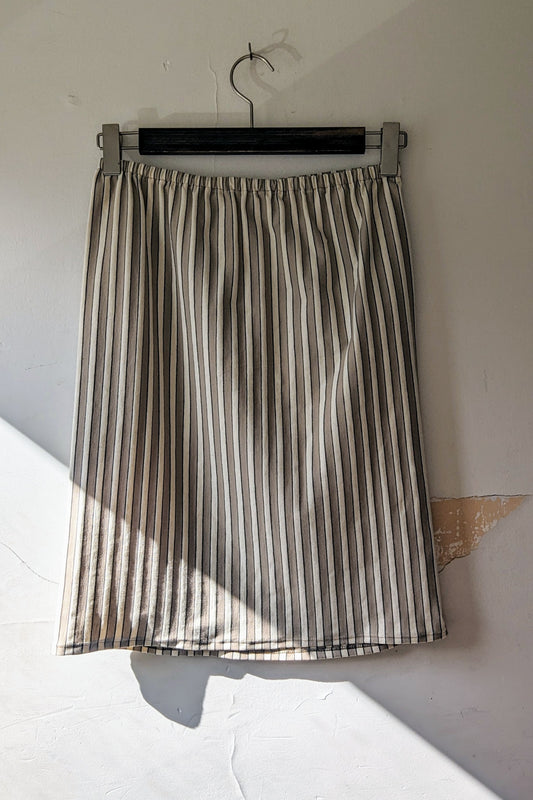 Retro Striped Skirt in Cotton-Viscose Jersey 