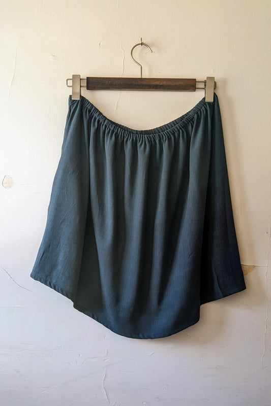 A-Line Skirt in Teal Sandwashed Tencel (Sample Sale, size M-L)