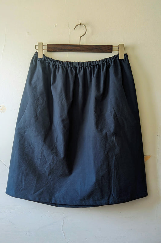 A-Line Skirt in Lagoon Blue Organic Brushed Cotton (Sample Sale, size XL-2X)