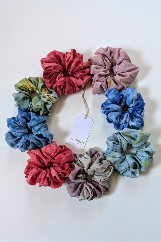 Hand-Dyed Jumbo Silk Scrunchie