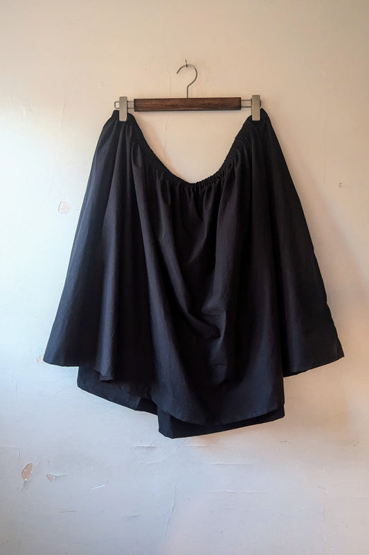 A-Line Twirly Skirt in Black Cotton Poplin (Sample Sale, assorted sizes)