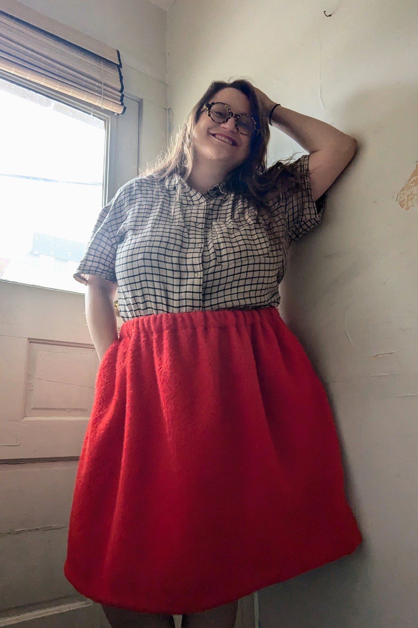 Red Lined Wool Twirly Skirt (Sample Sale, Assorted Sizes)