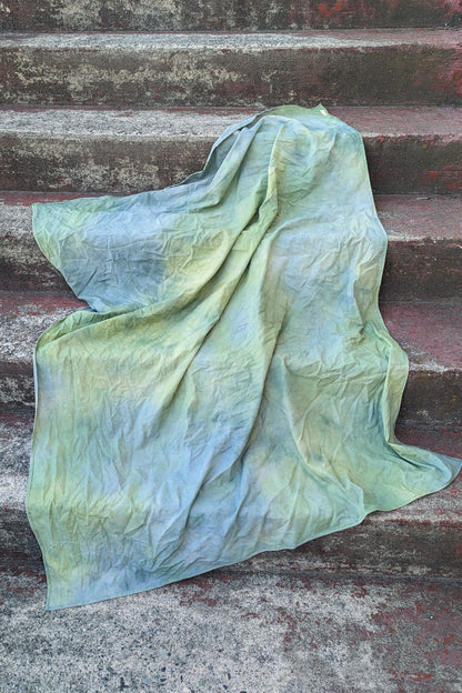 PREORDER: Hand Dyed Organic Cotton Bedspread Blanket (OOAK - Seaglass Turquoise, Indigo) by Connally Goods