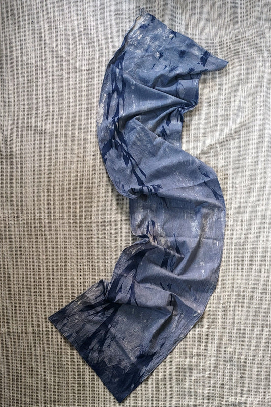 Hand Dyed Organic Cotton Scarf (OOAK - Indigo Rivers) by Connally Goods