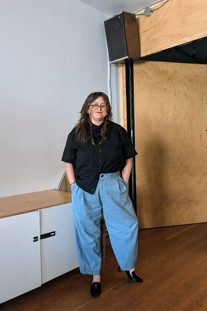 Amy Trousers in Chambray Cotton