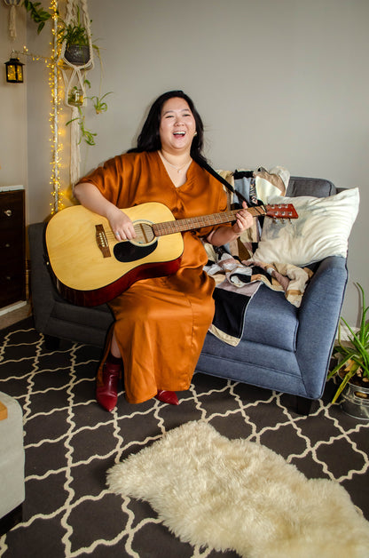 Lee Caftan Dress with Sash (Cedar Tencel Twill)